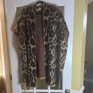 Leopard Print Women's Poncho